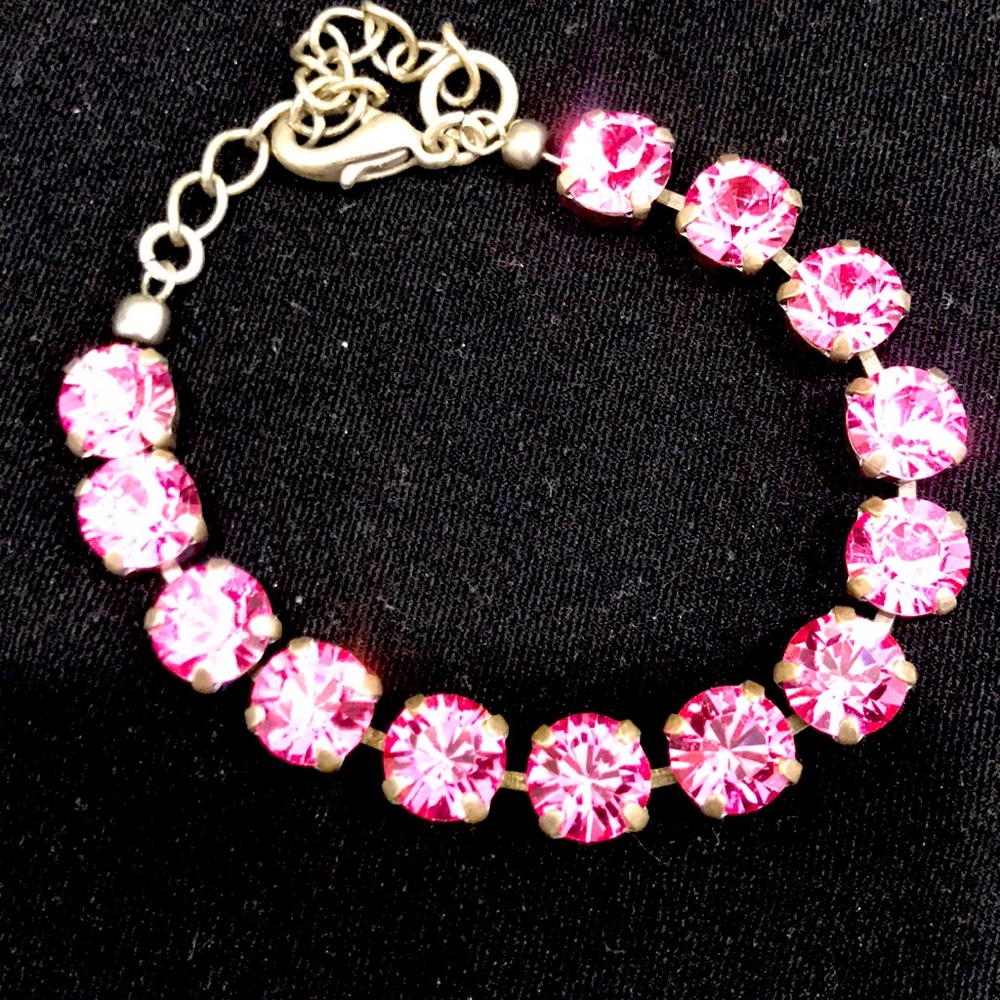 Genuine Swarovski cup chain bracelet 8mm Fushia